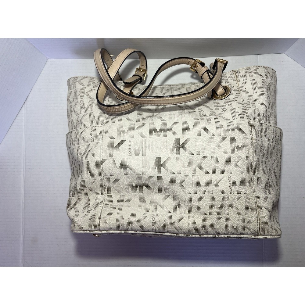 Michael Kors 30S11TTT4B Jet‎ Set Signature Tote Handbag-vanilla - Picture 9 of 15
